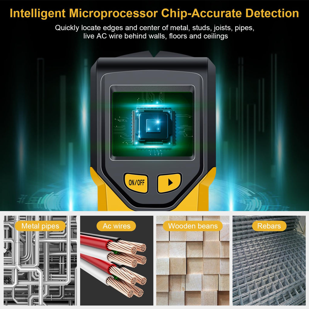 Stud Finder, Upgranded Wood and Metal Stud Detector, Live Wire Detection