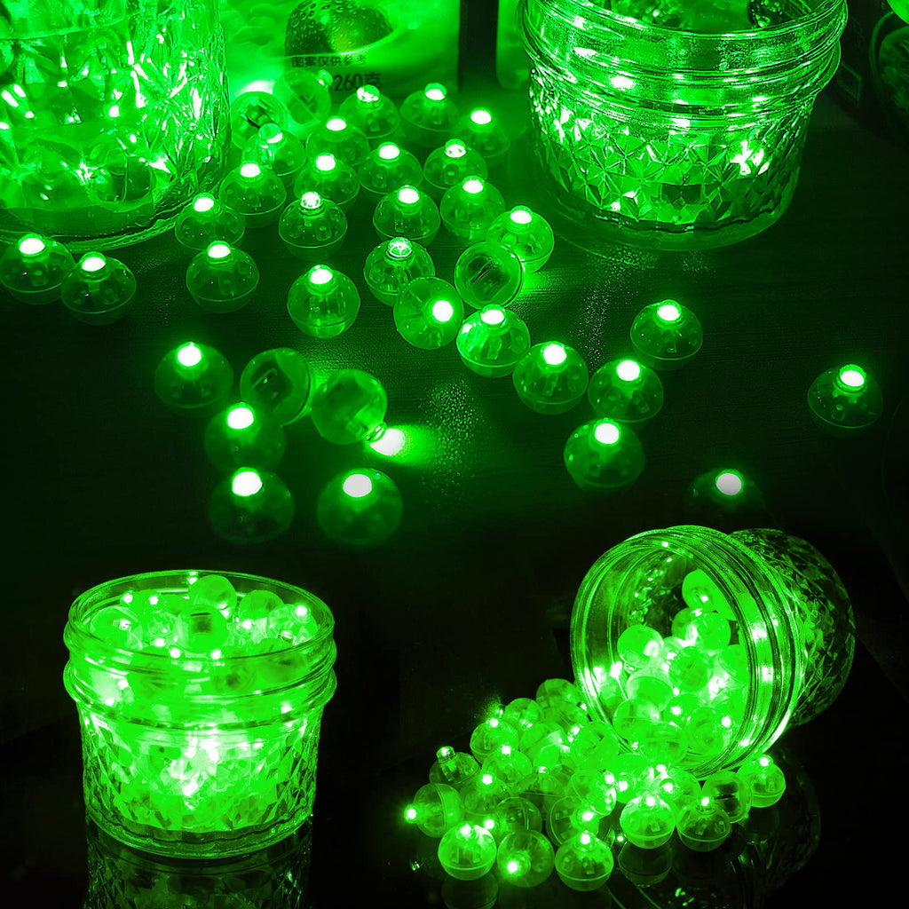 Aogist 100pcs Green Balloon Light, Long Standby Time Waterproof Mini Ball Light, Round LED Lamp for Paper Lantern Balloon Party,Wedding,Birthday,Festival,St. Patrick's Day and Christmas Decorative