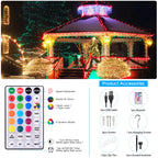 Solar String Lights Outdoor Waterproof 40Ft Color Changing with Remote
