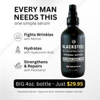 BLACKSTEEL Men’s Anti-Aging Face Serum with Retinol & Hyaluronic Acid | 4 oz (2-Pack)