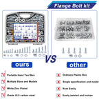 Taiss 400PCS Metric Flange Bolt Assortment kit,10.9 Grade M6x1.0/M8x1.25/M10x1.5 Bolt(12mm to 45mm) White zinc Plating Hex Metric Bolts and Nuts Washers,Nuts and Bolts Assortment kit (White)