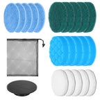 Ckhoid 12Pcs Brush Heads Set, Cordless Electric Spin Scrubber Replaceable Brush Heads, Cordless Buffing Bonnet Pad for Household Cleaning Brushes, Bathroom, Floor, Tile, Car