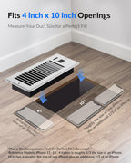 Super Quiet Register Booster Fan for 4" x 10" Register Holes, Smart Register Vent with Dual Intelligent Thermostat and WIFI App Control, Heating Cooling AC Vent Fan (White)