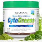 ALLMAX Naturals CytoGreens Super Greens Powder, Premium Green Superfood with Greens, Superfoods, Daily Greens Supplement, Chocolate, 30 Servings