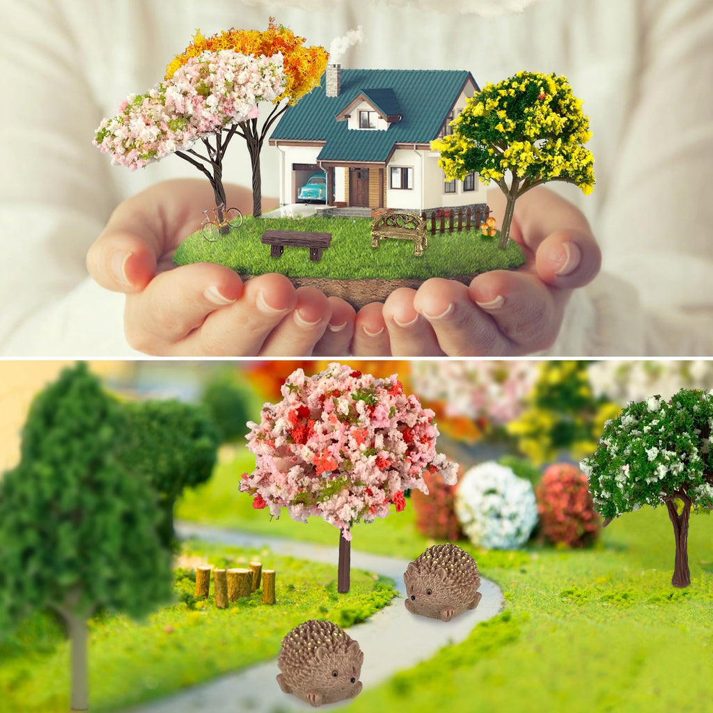 PIVNASY 56 Pcs Fairy Garden Accessories, Mini Resin Animals Figures, Miniature Table and Chairs, Moss Bonsai Micro Landscape Ornaments Kit, Miniature Garden Kit, Terrarium Ornaments DIY Craft