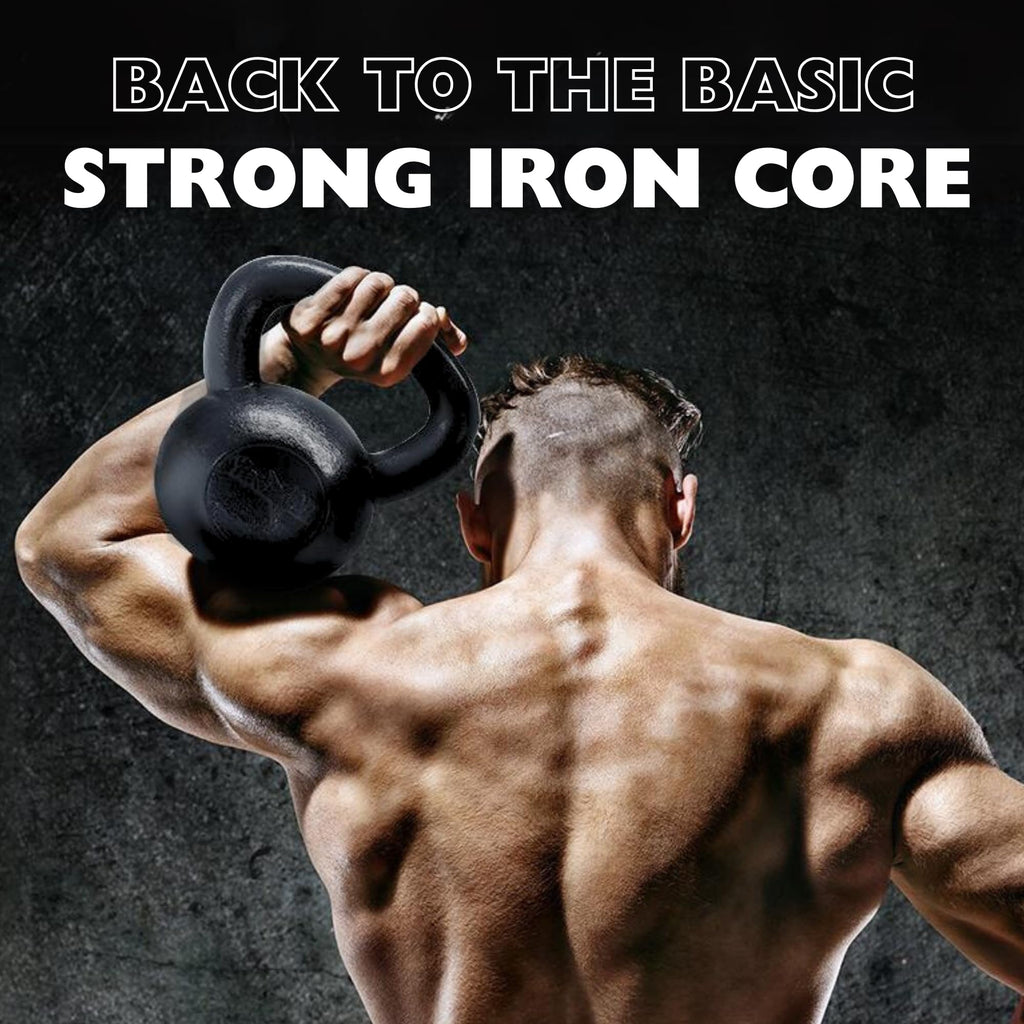 Yes4All Solid Cast Iron Kettlebell Weight ��� Great for Full Body Workout and Strength Training ��� Kettlebell 5 lbs (Black)