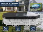 LXKCKJ Rectangular Pool Cover for above Ground Pools, Heavy Duty Winter Cover Ideal for Waterproof and Dustproof (9x18 FT, Black)