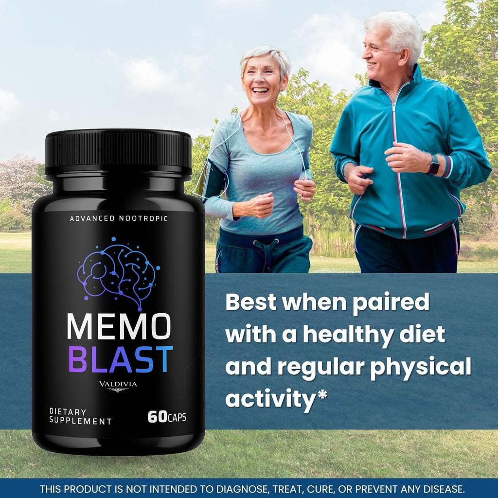 (3 Pack) Memo Blast Capsules - Official MemoBlast Premium Formula Supplement Pills, Advanced Support Formula for Overall Health & Wellness, All Natural Vive Nervo Review, 180 Capsules for 3 Months