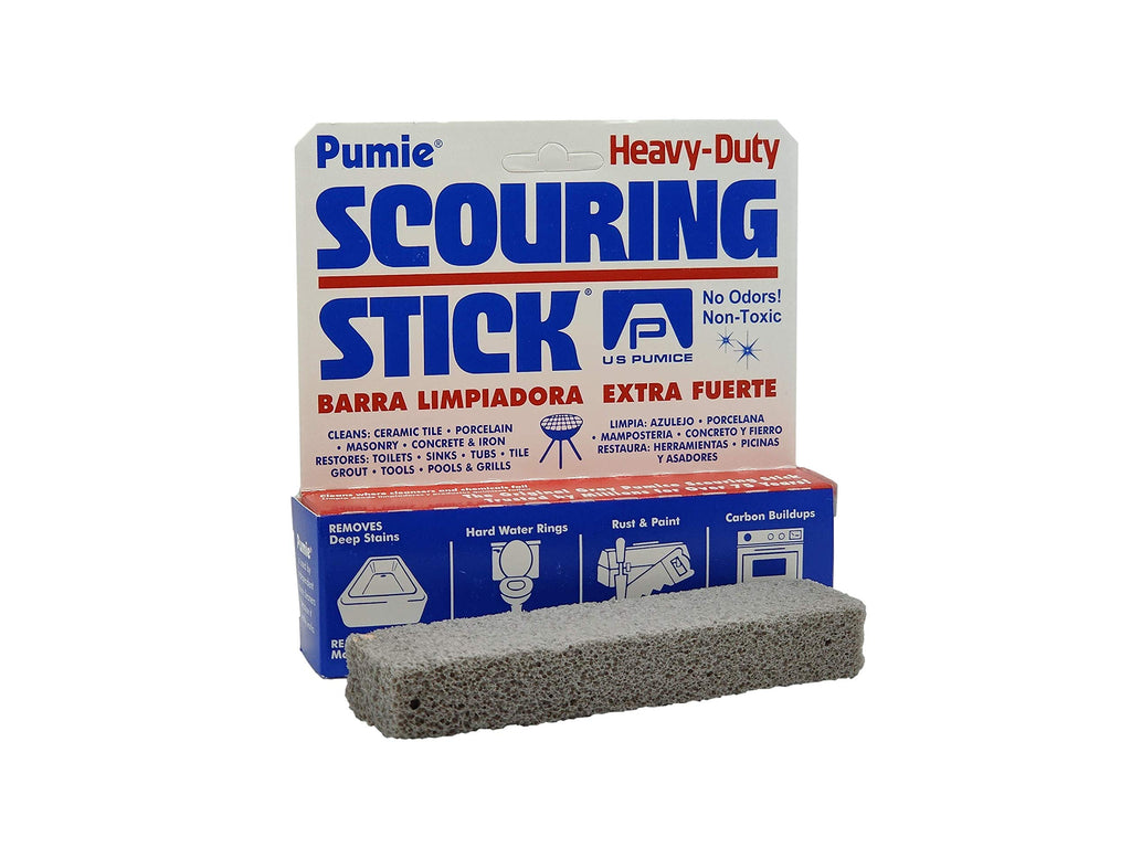 4-Pack PUMIE Heavy Duty Pumice Scouring Stick, Pumice Stone for Cleaning Tough Bathroom, Kitchen Stain, Grills, Pool, Scouring Stick for Cleaning Toilet Rings Stains, Hard Water Rings & Tiles Surfaces