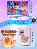 2026 Christmas Advent Calendar for Boy Kid with Mini 3D Printed Animals Toy