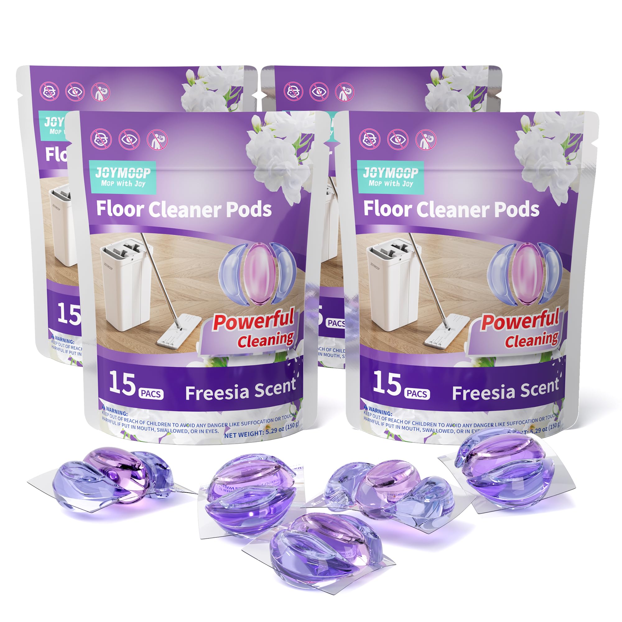 JOYMOOP Floor Cleaner for Mopping, 60 PCS Mopping Solution, Hardwood Floor Cleaner, Works Perfectly with Mop Bucket
