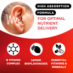 Lipo Flavonoid Ear Ringing - Doctor-Recommended for Ringing Ears – Clinically Proven Lemon Bioflavonoid Complex with Vitamins C, B1, B2, B6, B12, & Calcium - 500 Caplets