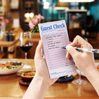 ZPARIK 6 Pack Guest Checks Books, Server Note Pads, Pink