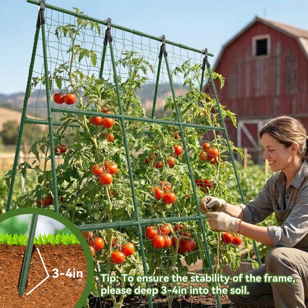 2 Pack Cucumber Trellis, 49.6"×49.6" Garden Trellis for Climbing Plants Outdoor, A-Frame Vegetable Trellis for Raised Bed, Support for Tomatoes, Squash, Zucchini, Vegetables
