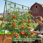 2 Pack Cucumber Trellis, 49.6"×49.6" Garden Trellis for Climbing Plants Outdoor, A-Frame Vegetable Trellis for Raised Bed, Support for Tomatoes, Squash, Zucchini, Vegetables