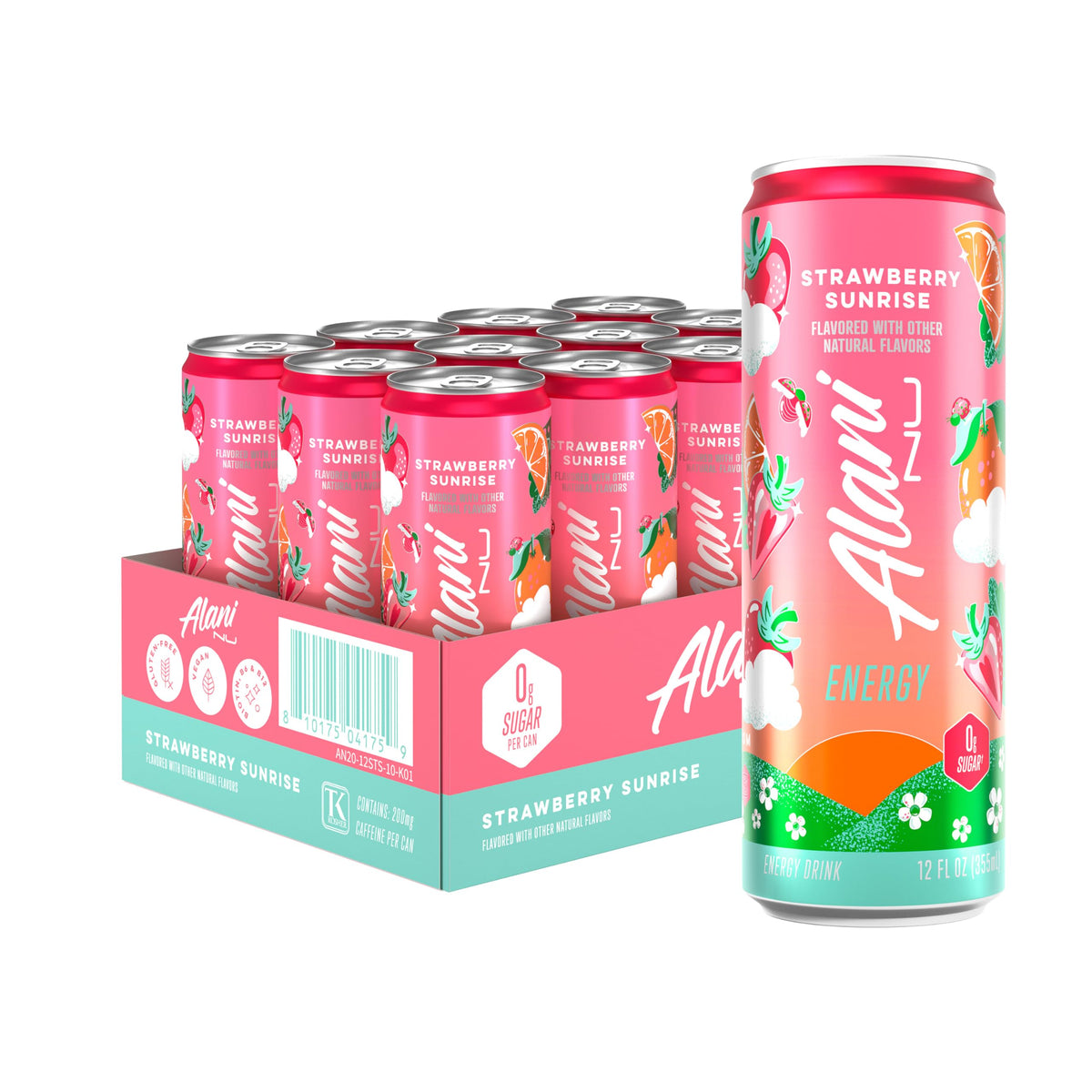 Alani Nu Strawberry Sunrise Sugar Free Energy Drink (Pack of 12)