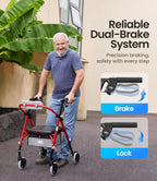 Walkers for Seniors, Z11 Rollator Walker with Seat, Max 380 lbs, Avant Walkers with Ergo Seat & Backrest, Foldable Rollator Adjustable Height, All Terrain Walker, Lightweight