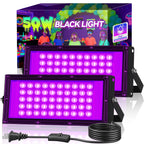2 Pack 50W LED Black Light, Waterproof Blacklight for Glow Party, Halloween
