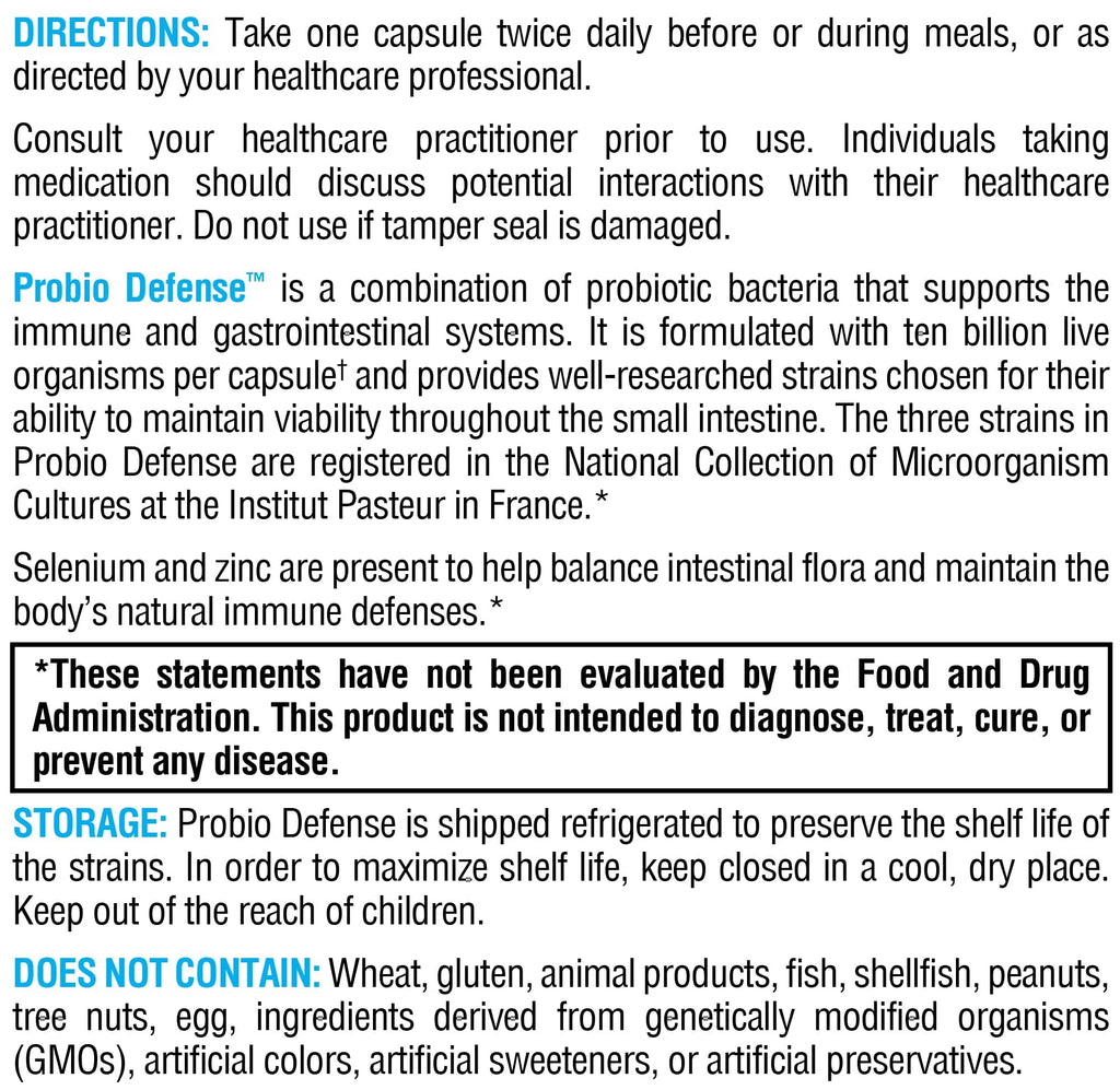 XYMOGEN Probio Defense - Daily Probiotic Blend for GI Balance Support - Immune & Gut Health Aid - 10 Billion CFU - Lactobacillus Rhamnosus, Zinc & Selenium - Gluten-Free & Non-GMO - 84 Capsules