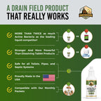 Septic System Drain Field Cleaner (32 oz) - Professional Strength Concentrated Shock Septic Treatment to Open Clogs in the Septic Leach and Drain Field - Prevent Backups and Overflows