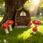 ChilArt Mushroom Fairy Door for Tree - Glow in The Dark Yard Art