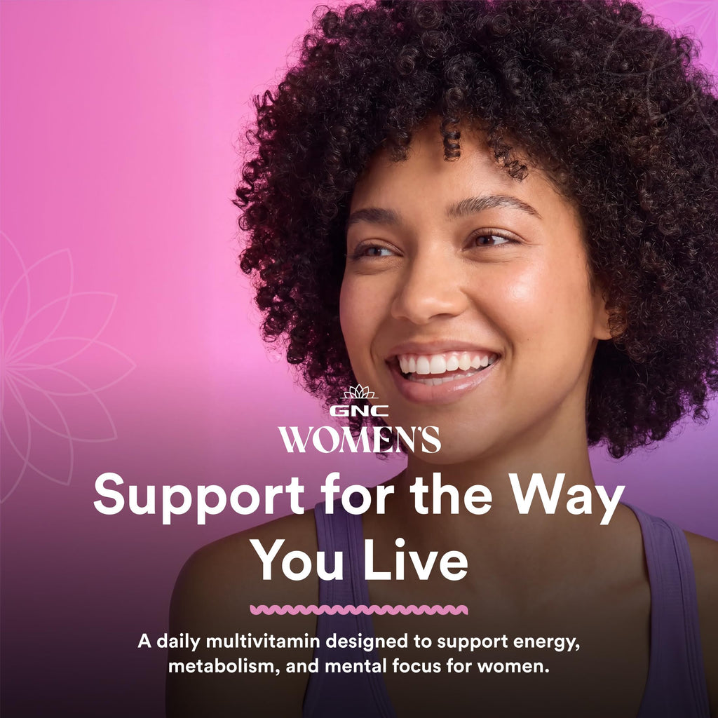 GNC Women's Energy & Metabolism Multivitamin - Women’s Multivitamin for Energy Support - Clinically-Backed Ingredients - High-Potency - Active Lifestyle Support - Gluten-Free - 180 Count (90 Servings)