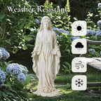LuxenHome Virgin Mary Statue Outdoor, 29.5'' Large Outdoor Garden Statues