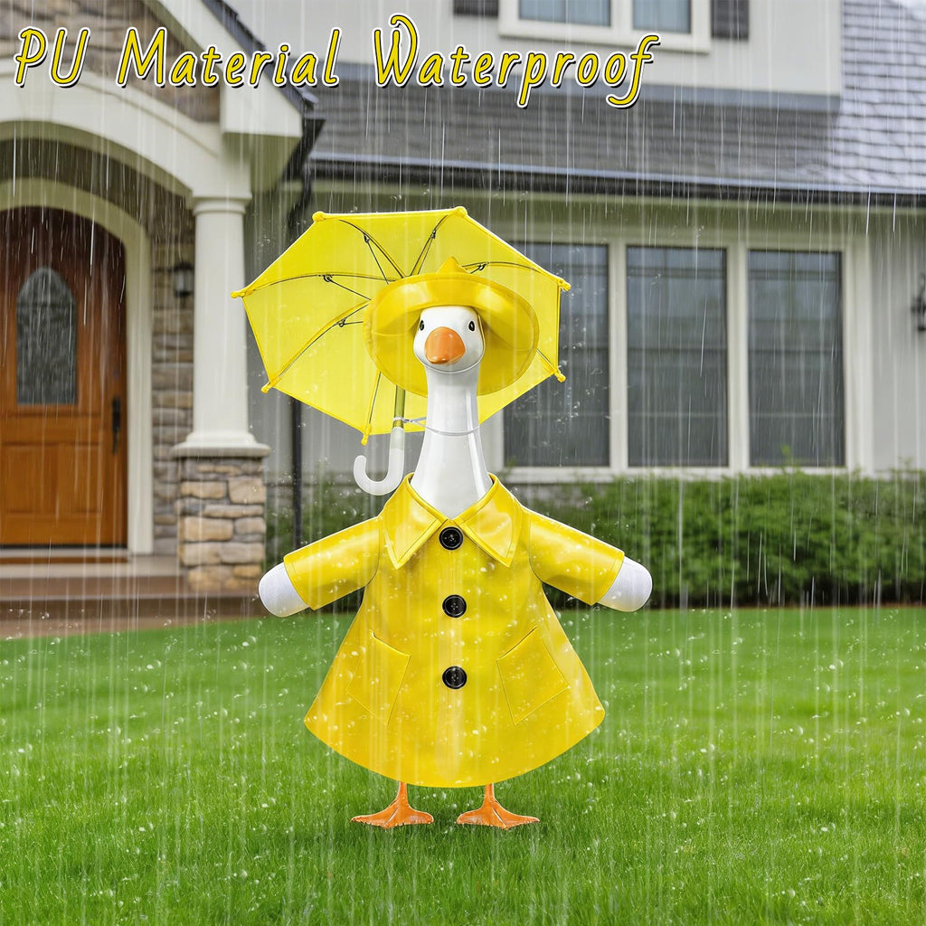 3 Pcs Raincoat Porch Goose Outfit,Summer Lawn Goose Statue Raincoat Costume
