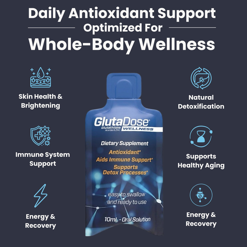 Liquid Glutathione Supplement, Lemon Berry Flavored Acerola Energy Booster w/Zinc, Daily Vitamins & Minerals, Zero Sugar Formulation, Everyday Auto-Immune Support for Adults, 0.34 fl oz, Pack of 30