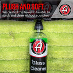 Adam's Polishes Microfiber Glass Cleaning Towel - Two Sided, Streak Free Glass Cleaning Towel - Soft Satin Stitched Edges 540 GSM (6 Pack)