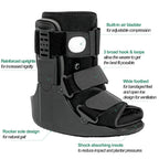 Jewlri Air Walking Boot, Fracture Boot Short Walker Protection Fits Left or Right Foot Ankle Support for Injuries Fractures Sprains Black M