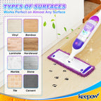KEEPOW Reusable Power Mop Refills Pads Compatible with Swiffer PowerMop Mop - Power Mop Pads Refill - Washable Microfiber Pads for Multi-Surface Floor Cleaning, 8Pack