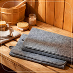 Hahafelt 2 Pcs Sauna Mat Heat Insulation Mat Natural Felt Sauna Mats for Inside, Saunas Accessories Floor Mats Gift for Men Women Bath Shower Bench Cushion Houseroom Vaporarium Spa (43‘’,Grey)