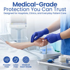 ProCure Disposable Nitrile Exam Gloves 200 Count - Latex Free, Powder Free, Food Safe, Textured Fingertips, for Medical & Food Prep