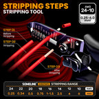 SOMELINE Ferrule Crimping Tool, Ratchet Pliers for AWG24-8 with 23 Sizes Wire End Ferrule Terminals, Quadrilateral Wire Crimp Pliers with Crimp Connectors,Crimp Pliers and Stripper Kit Crimp Connector