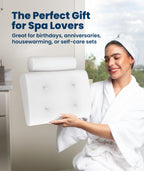 Everlasting Comfort Luxury Bath Pillows for Tub with Head and Neck Support - Non-Slip Bathtub Pillow with Suction Cups, Quick-Drying Mesh & Drying Hook - Jacuzzi & Spa Accessories for Women - White