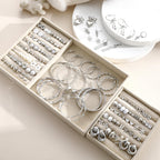 75 Pairs Gold Stud Earrings Set for Women, Trendy Hypoallergenic Pearl Cubic Zirconia Multiple Piercings Earrings Packs, Stud Hoops Earrings for Gift Jewelry