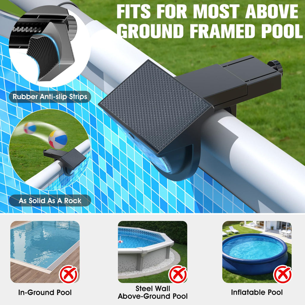 Solar Pool Lights,2026 Upgraded Solar Powered Above Ground Pool Lights, Frame Pool light Waterproof,Swimming Pool Solar Light,Color Changing Pool Lighting for Above Ground Pool Accessories-1PC