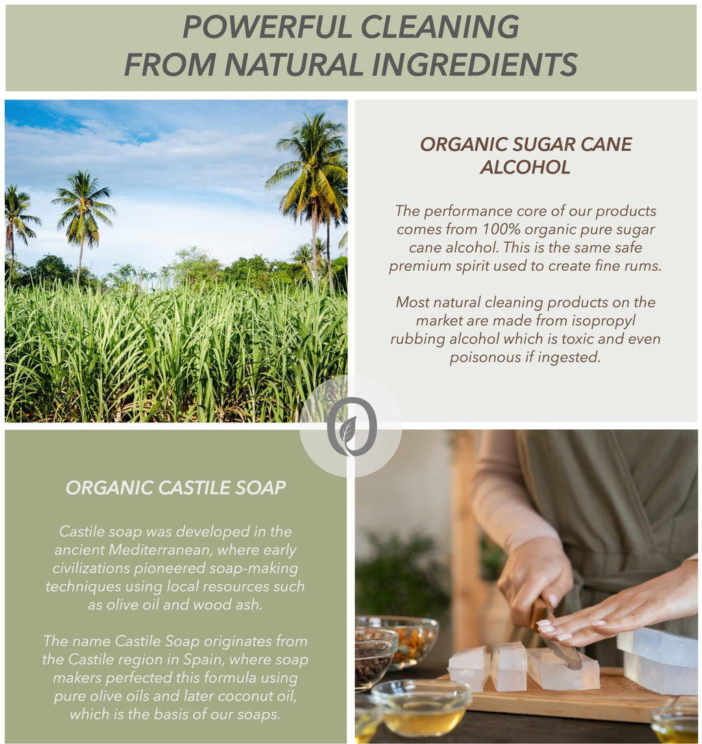 OIAIO Non-Toxic Wood Cleaner - Natural Organic Ingredients that Truly Perform - 24oz - Light Coconut & Palo Santo Scent