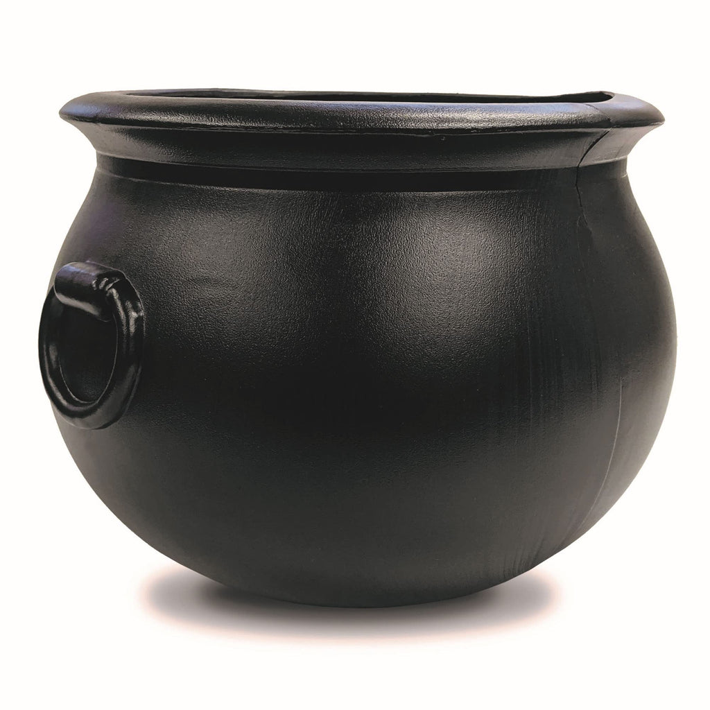 Union Products Black 16 Inch Spooky Witch Cauldron for Indoor and Outdoor Halloween Decoration and Trick or Treat Candy Container, Black