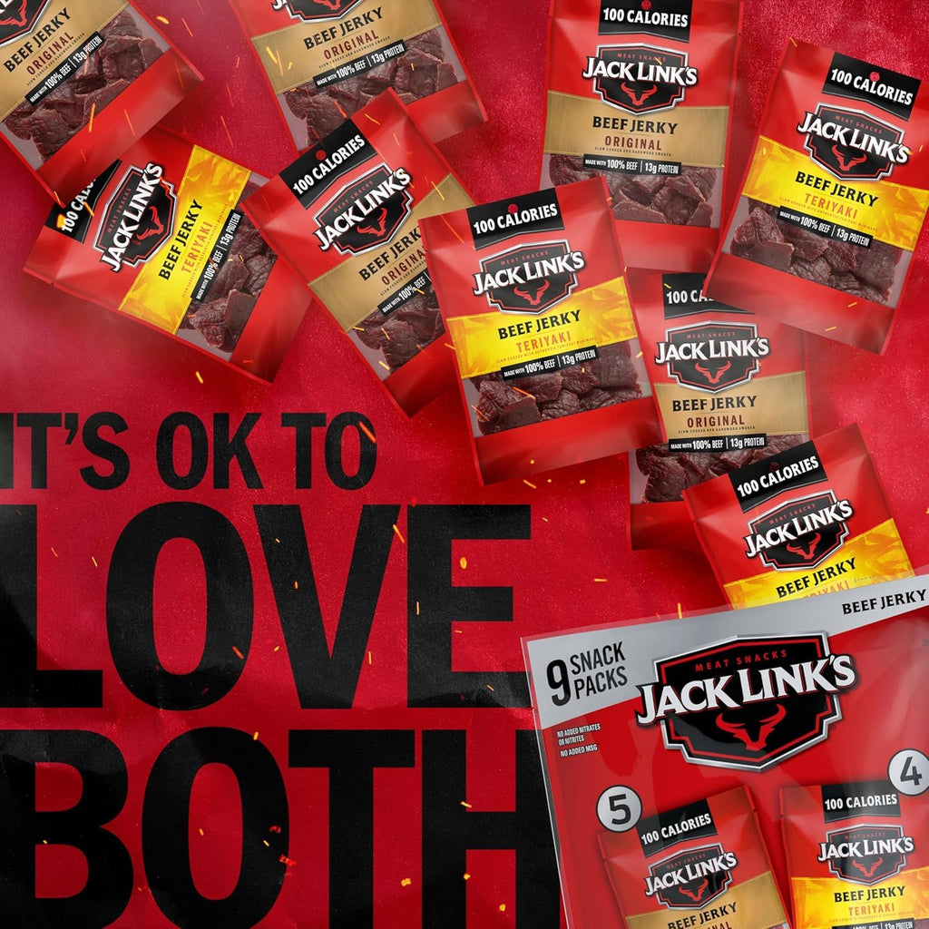 Jack Link's Beef Jerky Variety Pack - Original & Teriyaki - (9 Pack) 1.25 oz