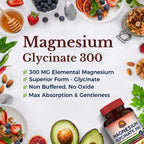 Vitalitown Magnesium Glycinate | Chelated, Non Buffered 300mg Elemental Magnesium | Most Bioavailable, Fully Reacted | Bone, Calm, Relaxation, Heart Health | 90 Tablets, Non-GMO