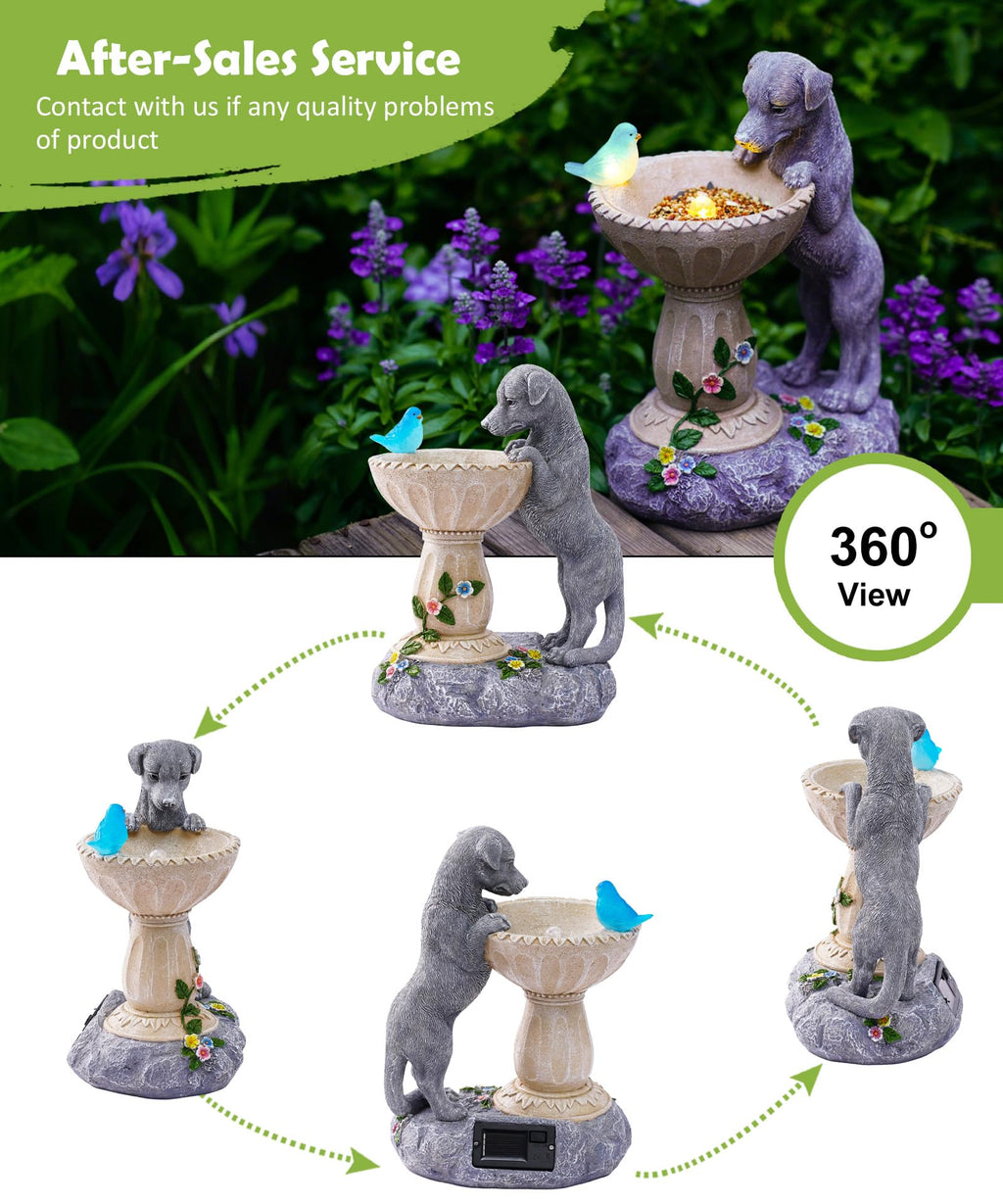 Nacome Solar Dog Garden Statues: Weatherproof Resin Decor
