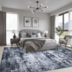 FXRHLP 5x7 Area Rug Living Room: Modern Washable Indoor Carpet Black
