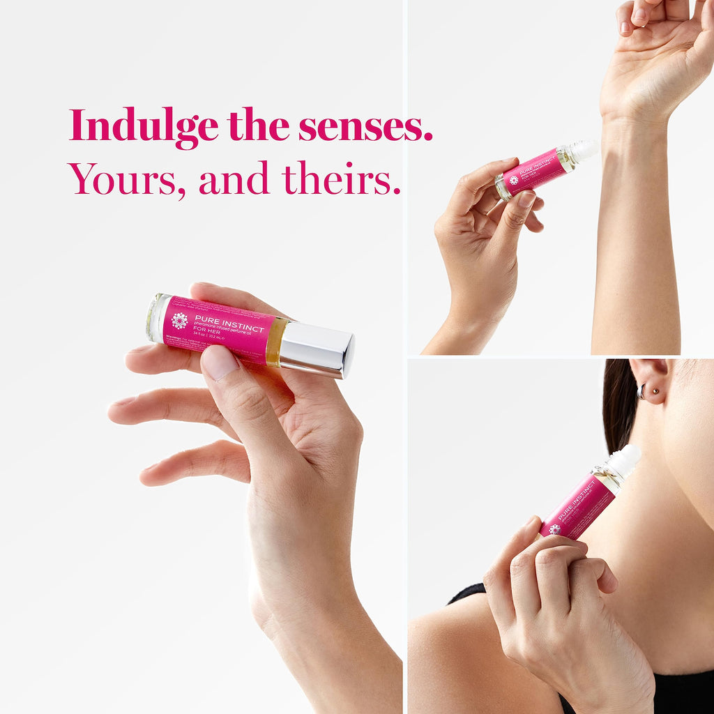 Pure Instinct Roll-On - The Original Pheromone Infused Essential Oil Perfume Cologne - TSA Ready (For Her - Women)