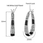 Savlano 14K Gold Plated Inside Out Crystal Hoop Earrings - Oval Shape Earrings for Women Comes with Gift Box