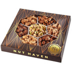 Holiday Nuts Gift Basket - Assortment of Sweet & Roasted Salted Gourmet Nuts - Food Gift Box for Dad, Him, Husband, Christmas, Father's Day, Mother's Day, Sympathy, Family, Men & Women