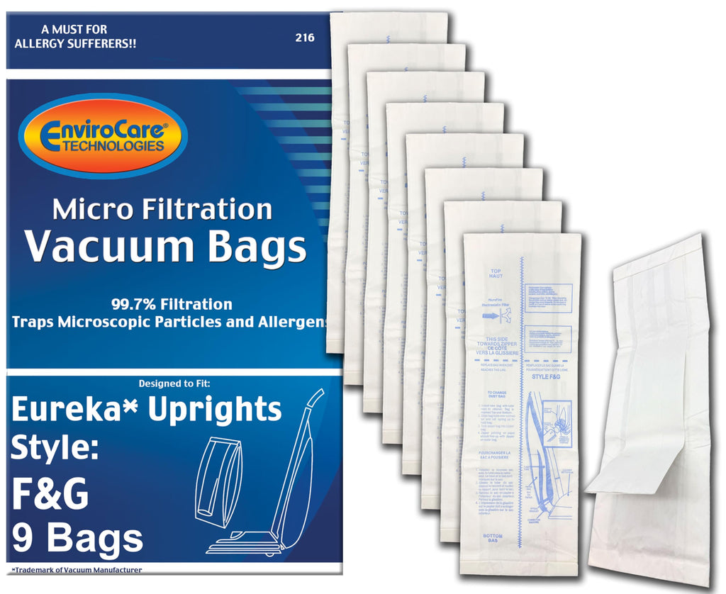 EnviroCare Replacement Micro Filtration Vacuum Bags for Eureka F&G Sanitaire, Kenmore 5062, White Westinghouse, Koblenz, Singer SUB-1, Commercial, Imperial, ESP, 52320A-12, 57695A-12, 200, 600, 1400