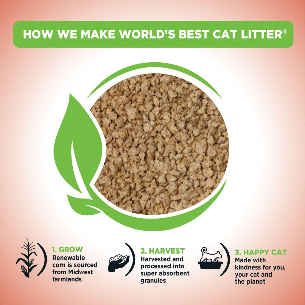 World's Best Cat Litter Multiple Cat, Unscented, Odor Control, 32 lb Bag