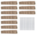 Beuta Landscape Edging | Garden Edging Border | Polyrock Blocks for Lawn Edging, Flower Beds & Yard Edging – 10 Pack | Each Section Has 6 Blocks 48" L x 4" W x 6.5" H | 20 Spikes | Sandstone